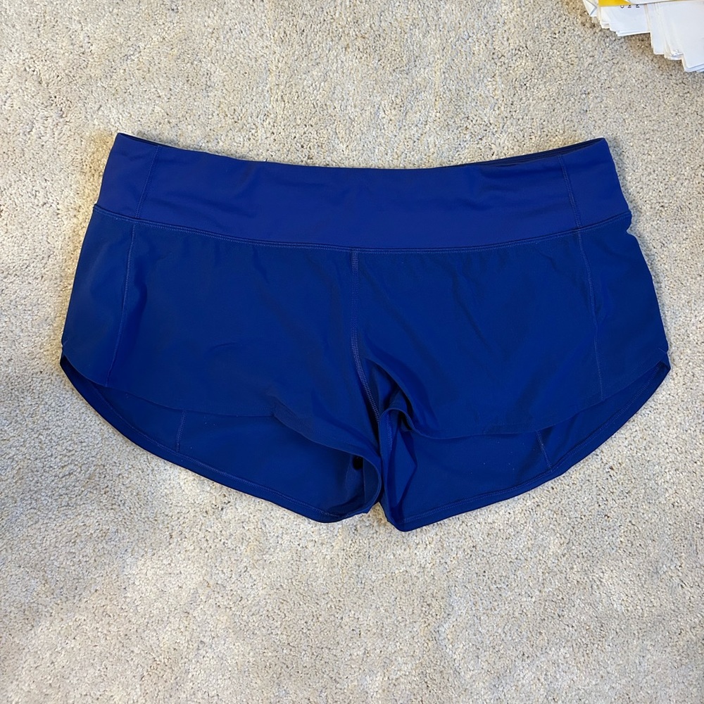 Blue Larkspur Lululemon Speed Up Shorts
